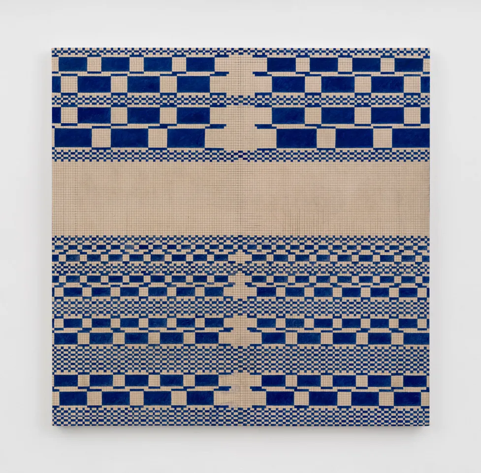 Elise Adibi, " Mirasol Blue Tansy Grid", 2024
